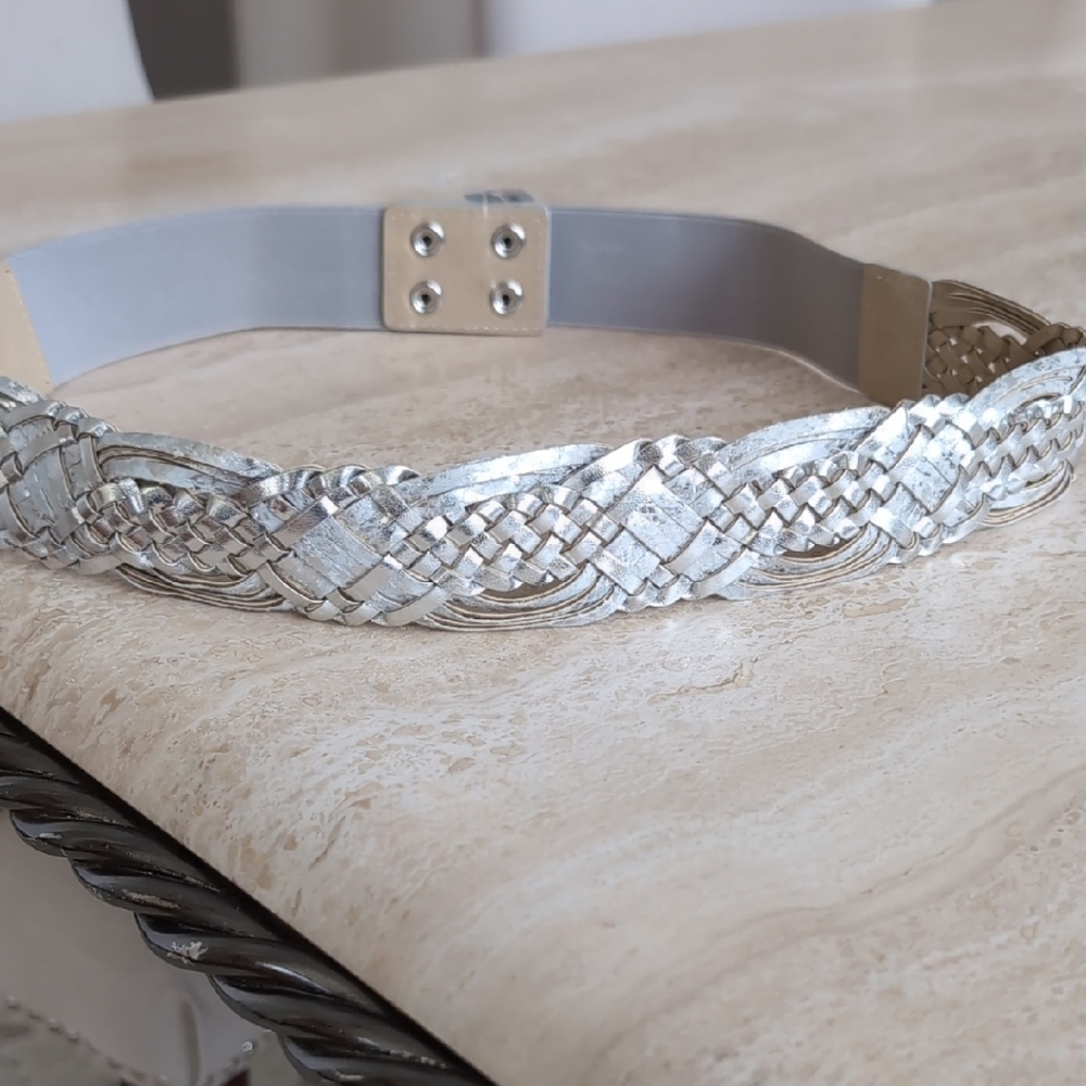 White House Black Market Metallic Braided Belt
